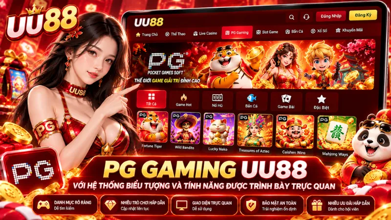 PG Gaming UU88 trên điện thoại, máy tính bảng và máy tính